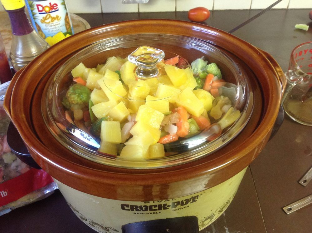 pineapple chicken crockpot stir fry